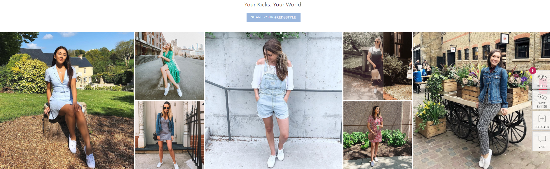 Keds features a lookbook of user-generated content on-site to increase their social media conversions
