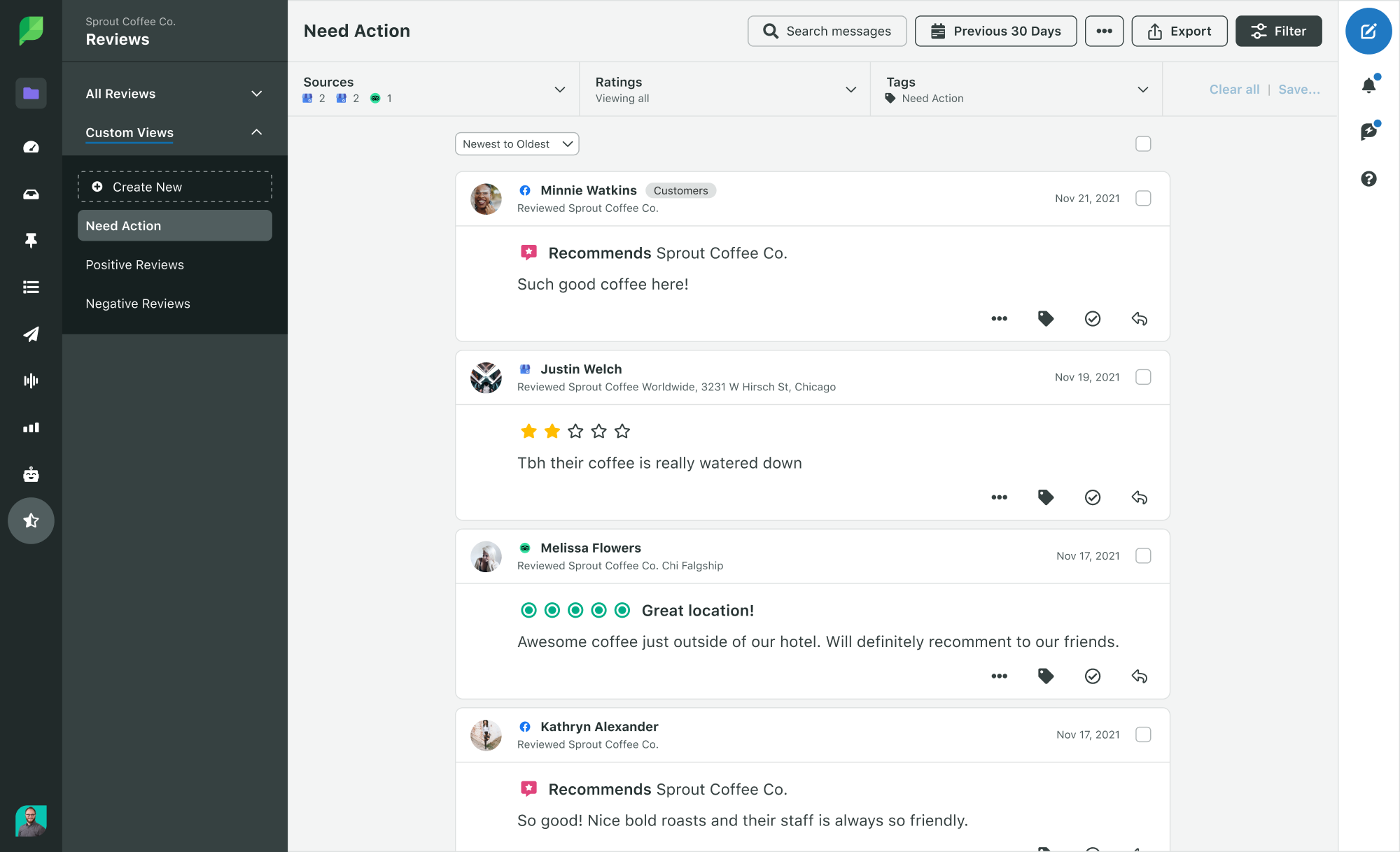 Sprout review management